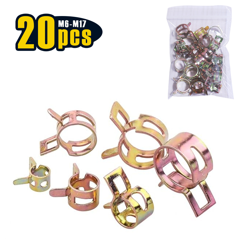 Hose Clamp Assorted - 20 stuks 6-17mm veerslangklem assortimentsets, siliconen