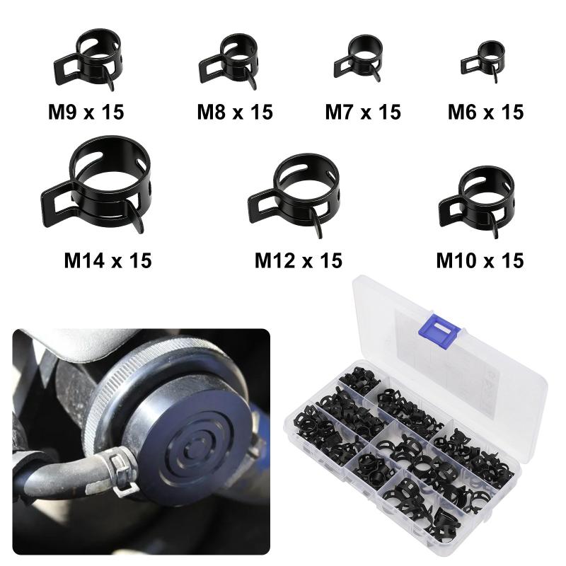 Hose Clamp Assorted - 105 Stuks Lente Band Slangklemmen Assortiment