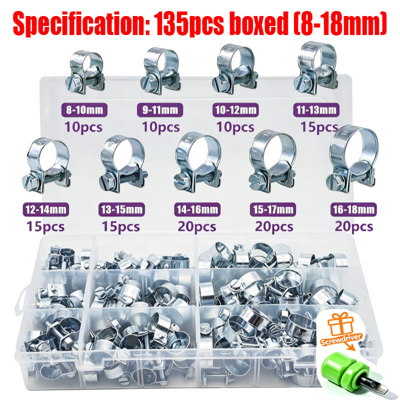 32/60/135 stuks 7-18mm Mini Kl - Hose Clamp Assorted recensie en prijs