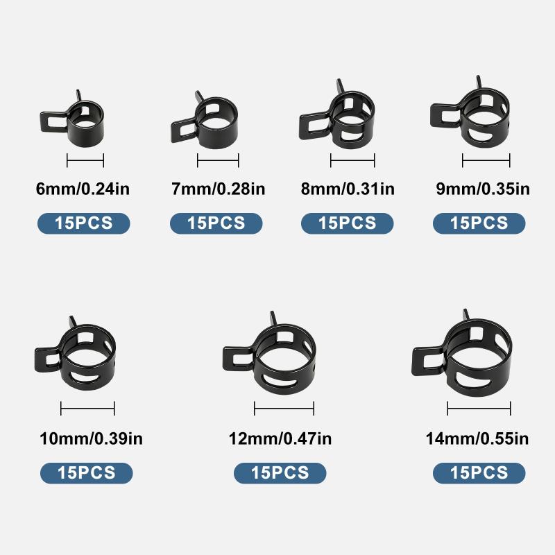 105 Stuks Lente Band Slangklem - Hose Clamp Assorted recensie en prijs